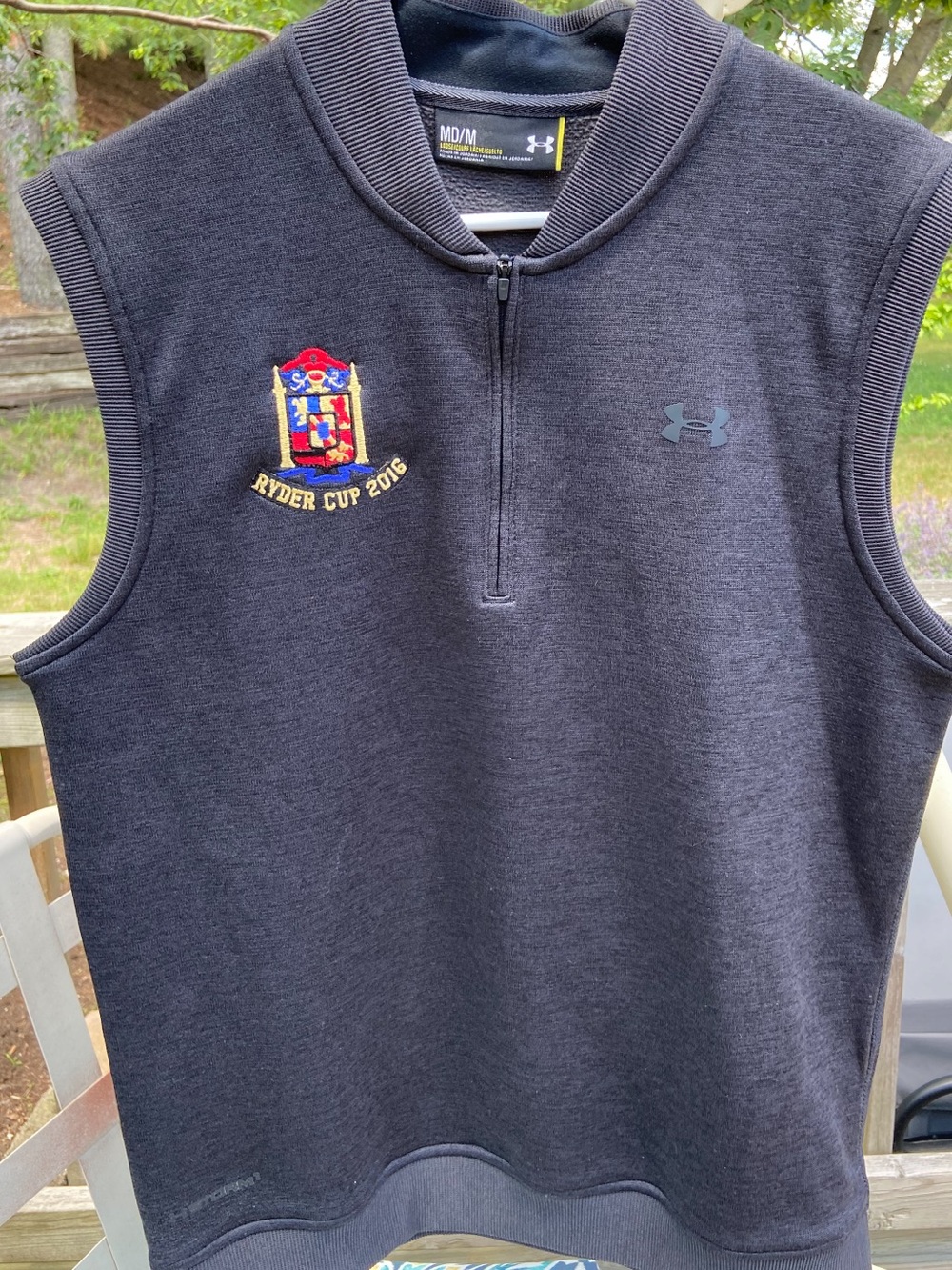 Under Armour Black Quarter Zip Sleeveless Golf Vest